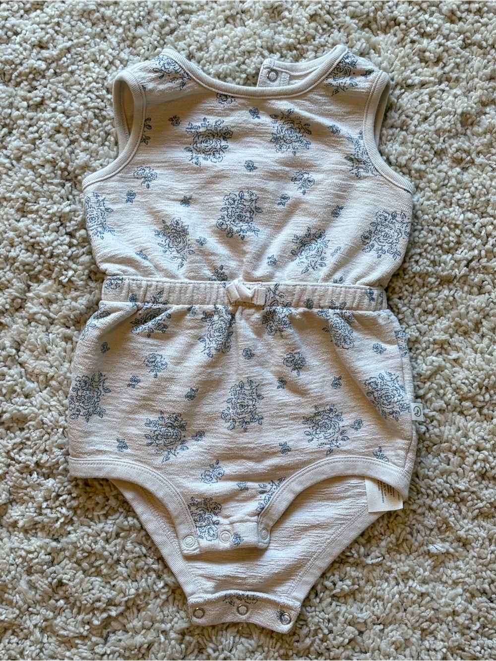 Little Planet by Carter’s 18M Floral Romper Organic Cotton Beige Blue